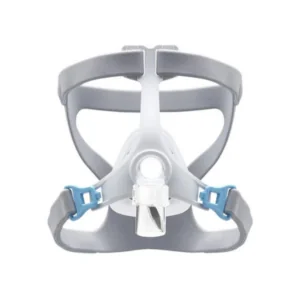 Máscara nasal Wizard 310 para tratamento da apneia do sono, com design leve e campo de visão desobstruído. Vista frontal.