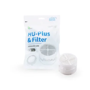 Vista frontal do pacote com um humidificador, e filtro Plus